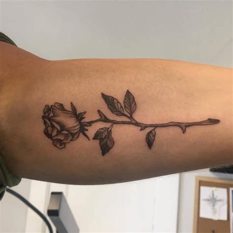 71 Cool Rose With Stem Tattoo Ideas