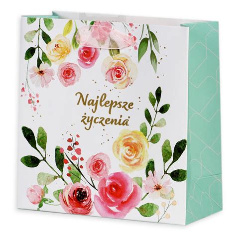 Torba Prezentowa Wedding Najlepsze Yczenia W Kwiaty X X Cm