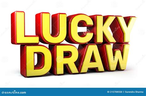 Lucky Draw 3d Word Made From Red And Yellow Isolated On White