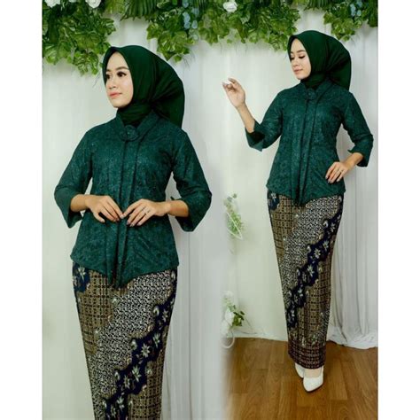 Jual Setelan Brokat Floy Jumbo LD 130 Kebaya Brokat Premium Setelan