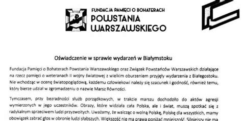 Oświadczenie w sprawie wydarzeń w Białymstoku Warszawa pl