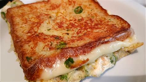 Spicy Cheesy Bread Omelette Sandwich Recipe So Delicious Easy