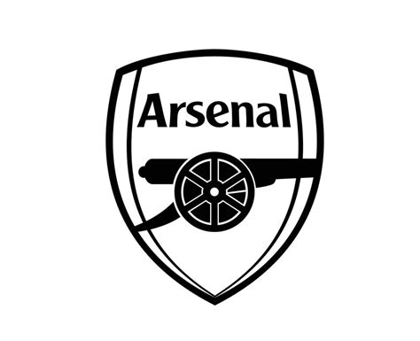 Arsenal Club Logo Black Symbol Premier League Football Abstract Design ...