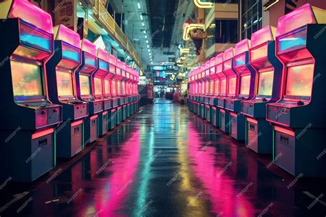 Premium Photo Fluorescent Glow In Vintage Arcades