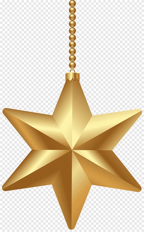 Gold 6 Pointed Star Ornament Christmas Star Of Bethlehem Gold