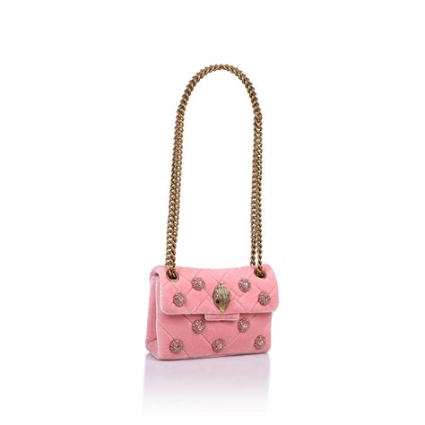 Velvet Mini Kensington Pink Velvet Mini Cross Body Bag By Kurt Geiger London