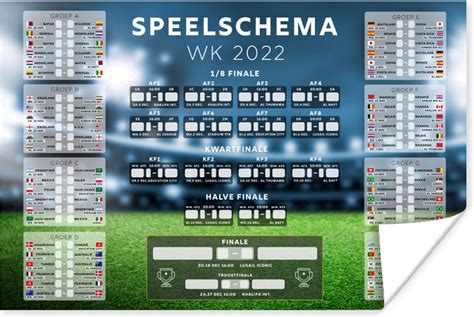 Poster Wk Poster Speelschema Nederlands Elftal Voetbal