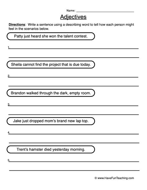 Adjectives Worksheets Have Fun Teaching