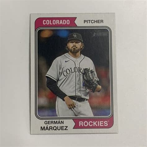 2023 Topps Heritage German Marquez Baseball Card 193 Colorado Rockies