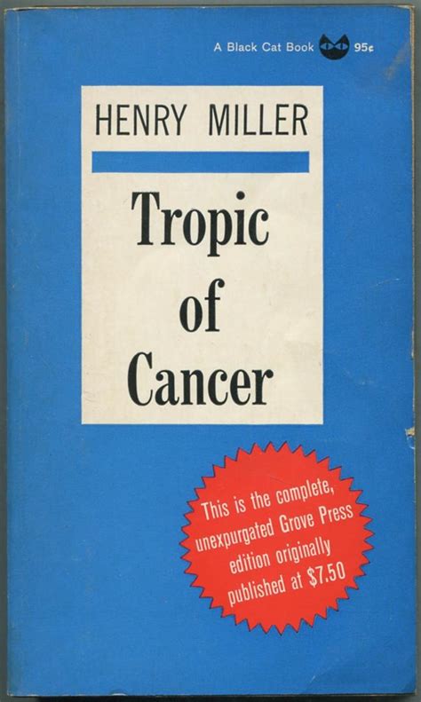 Tropic Of Cancer By Miller Henry Very Good Softcover 1961 Between