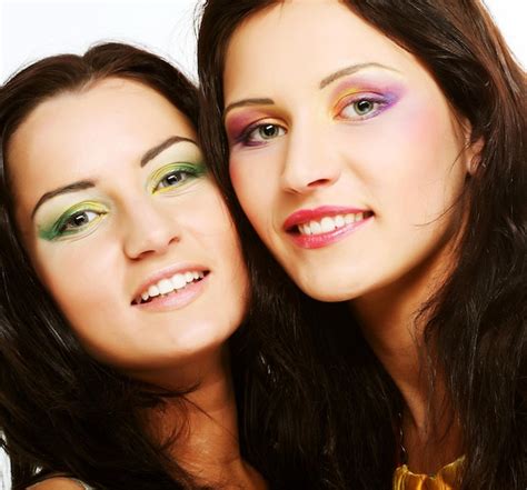 Premium Photo Two Girl Friends Together Smiling