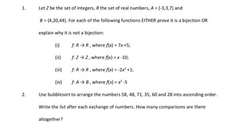 Solved Let Z Be The Set Of Integers R The Set Of Real