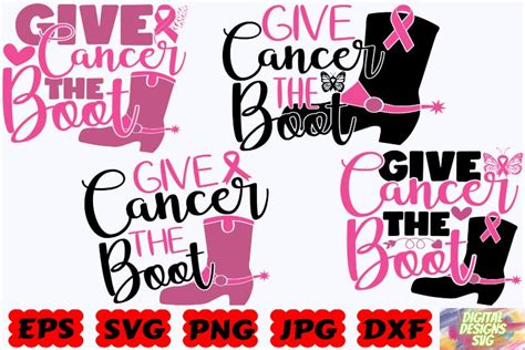 Give Cancer The Boot SVG Cancer SVG Breast Cancer SVG