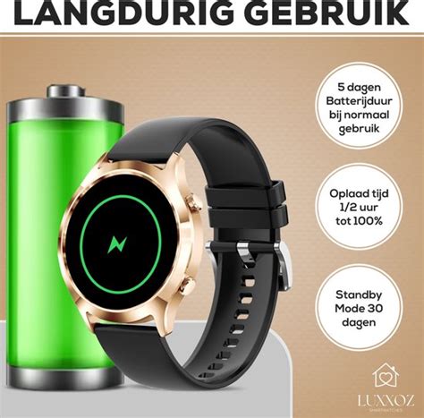 Smartwatch Heren And Dames Smartwatch Rose Goud Bloeddrukmeter And Stappenteller Bol