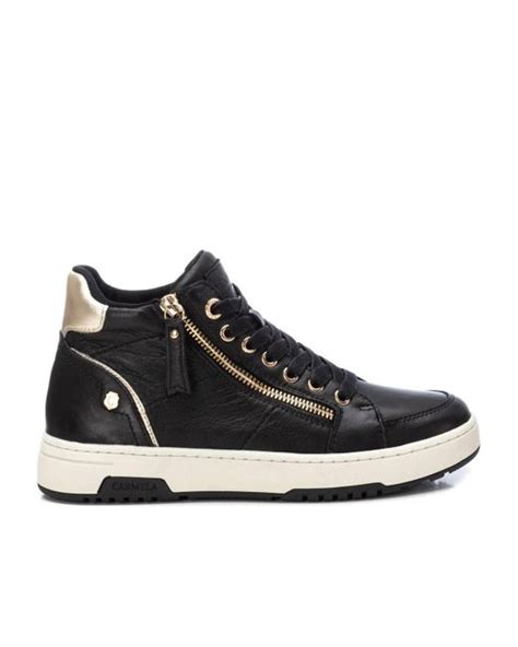 Xti Carmela Collection Leather High Top Sneakers By In Black Lyst