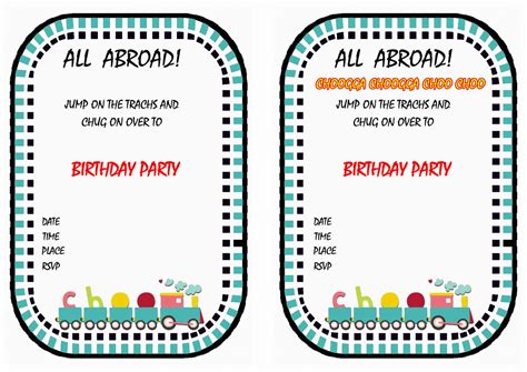 Train Birthday Invitations Birthday Printable