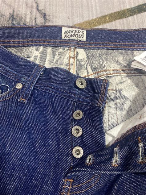 Naked Famous Weird Guy Nude Print Men S Fashion Bottoms Jeans On