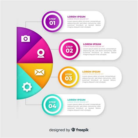 Infográfico Colorido Passos Design Plano Vetor Grátis