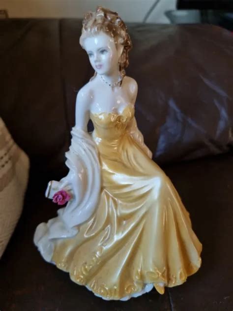 Royal Worcester Lady Figurine Gold Wedding Anniversary Golden Moments