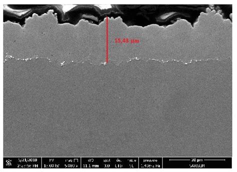 Cross Section Image Of The Electroless Nickel Boron Plating Sample X