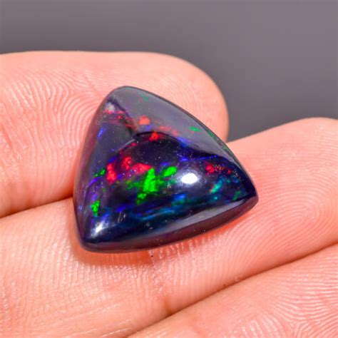 100 Natural Ethiopian Opal Trillion Shape Cabochon Gemstone 17X17X6MM