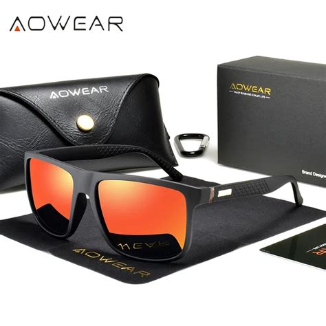 Aowear Brand Designer Square Culos De Sol Para Mulheres Homens Espelho