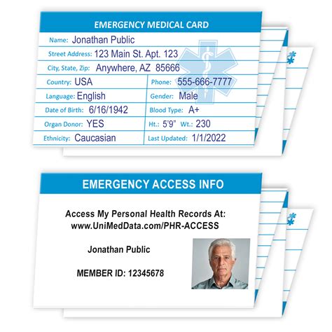 Access Phr Personal Health Record Upgrade Emergency Medical Card