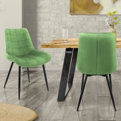 Ml Design Lot X Chaises De Salle Manger Vert Sauge Style Moderne