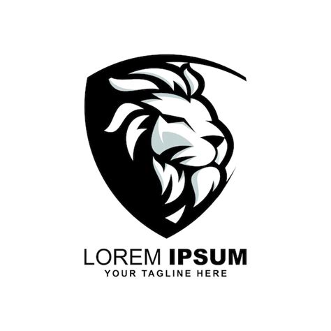 Logo Tête De Lion Vecteur Premium