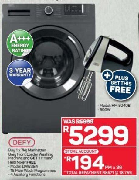 Defy Manhattan Grey Front Loader Washing Machine Kg And Grt Hand Held