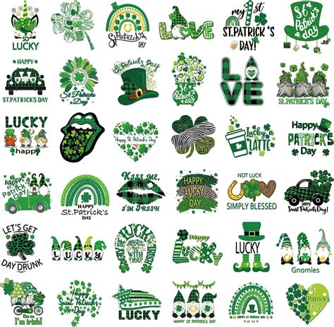 25 Sheets St Patrick S Day Iron On Decals Vinyl Shamrock Iron On Stickers Heat