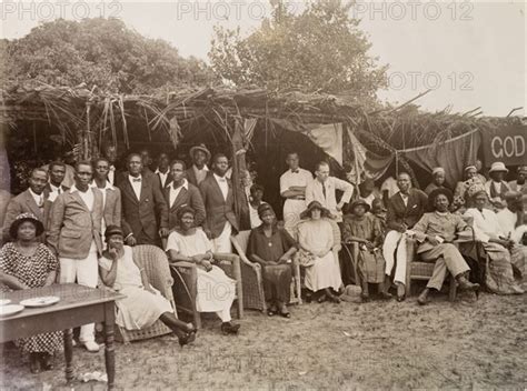 Empire Day Celebrations Informal Group Portrait Of Africans And