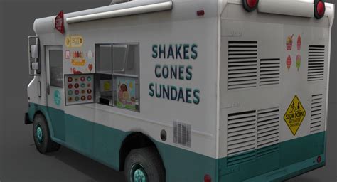 Low Poly Ice Cream Truck 3d Model 47 Dae Ma Obj Unknown Free3d