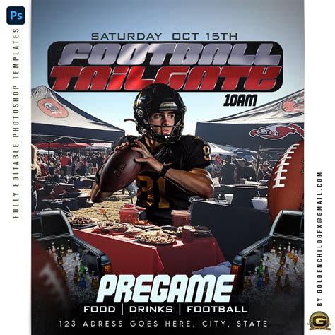 Tailgate Flyer Football Tailgate Flyer College Football Flyer Psd