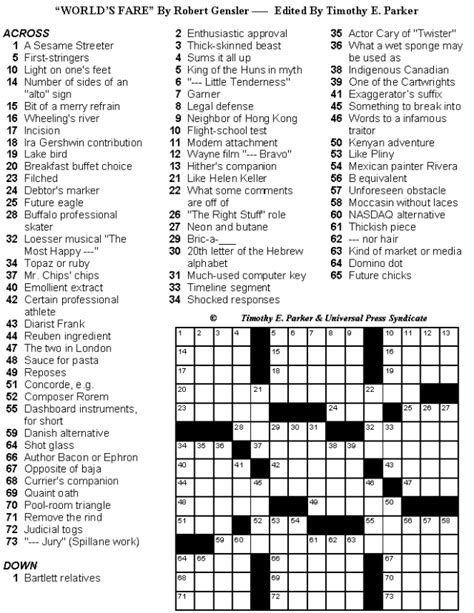 Crossword Puzzles Printable Medium Difficulty