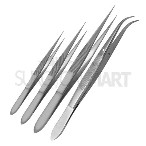 Pcs Splinter Forceps Set Curved Serrated Tips