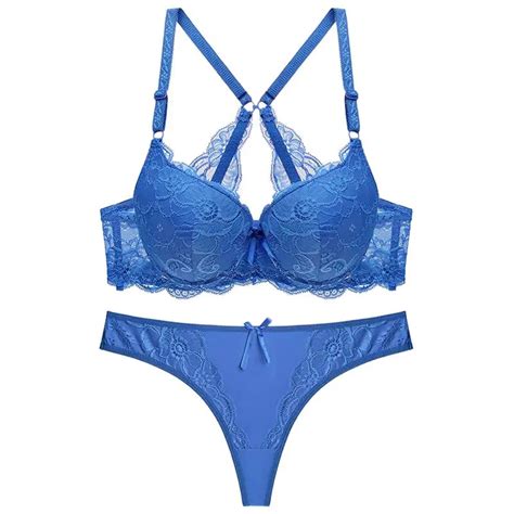 Julexy New 2019 Sexy Tong Women Bra Set Solid Lace Massage Intimates