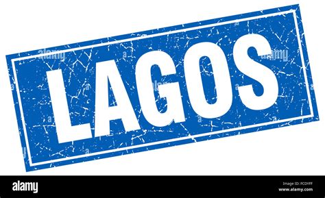 Lagos Blue Square Grunge Vintage Isolated Stamp Stock Photo Alamy