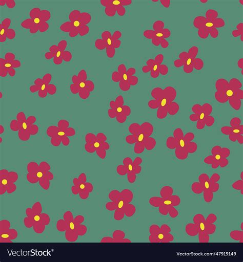 Floral Vintage Seamless Pattern Hippie Flower Vector Image