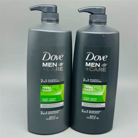 Dove Mencare 2 In 1 Shampoo Andconditioner Freshclean With Caffeinementhol 40oz Ebay