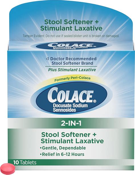 Amazon Colace In Stool Softener Stimulant Laxative Tablets