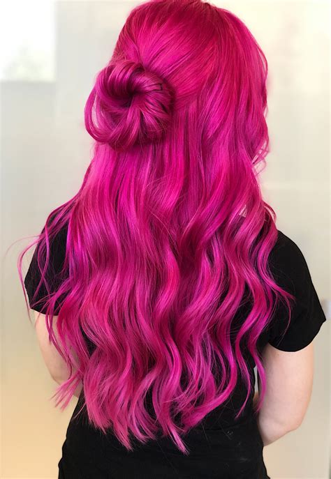 Gorgeous Hot Pink Hair | Pink hair dye, Pink hair, Long hair styles