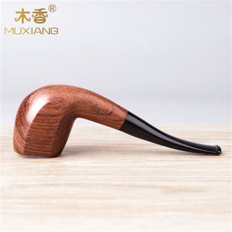 Muxiang Rosewood Tobacco Smoking Pipe Mm Filter Acrylic Curved Stem