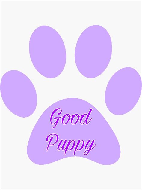 Purple Good Puppy Paw Print Sticker For Sale By Fluffy Intentions