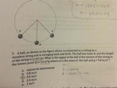 Solved A Ball As Shown In The Figure Above Is Connected To Chegg