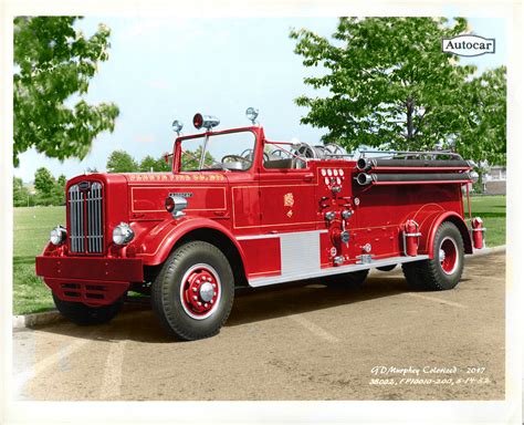 Autocar Fire Truck Colorized George Murphey Flickr