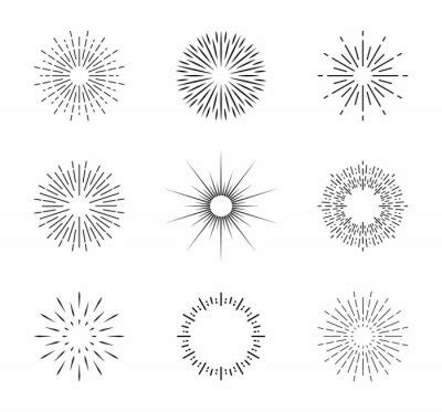 Sunburst Icon Sun Burst With Lines Retro Logo Of Half Circle Wall