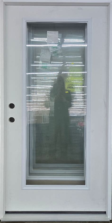 Shop Full Lite Exterior Door Primed Prehung Without Blinds - Sale