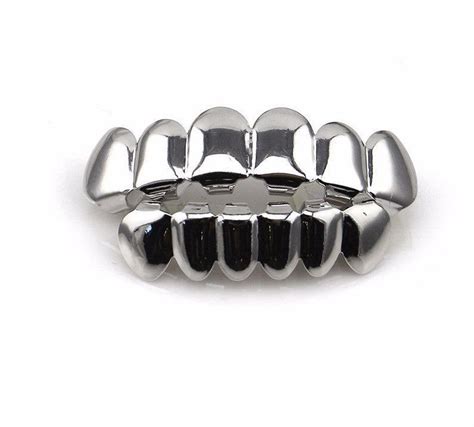 Grillz Platinum Silver or Gold Plated Teeth Mouth Grills Bling Hip Hop ...