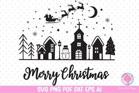 Christmas Scene Svg Christmas Village Svg